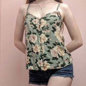 American Eagle Button Up Floral Tank Top 💚